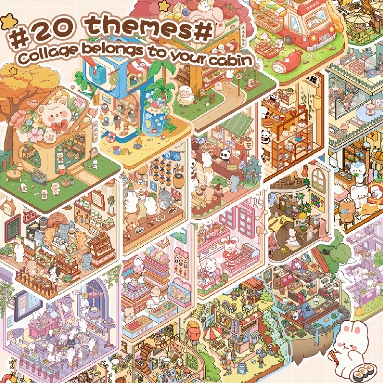 تتضمن المجموعة المكونة من 61 قطعة بطاقة مشهد و40 ملصقًا وزوج واحد من الملقط. تتميز بملصقات مشهد صغيرة ثلاثية الأبعاد، مصنوعة يدويًا #6