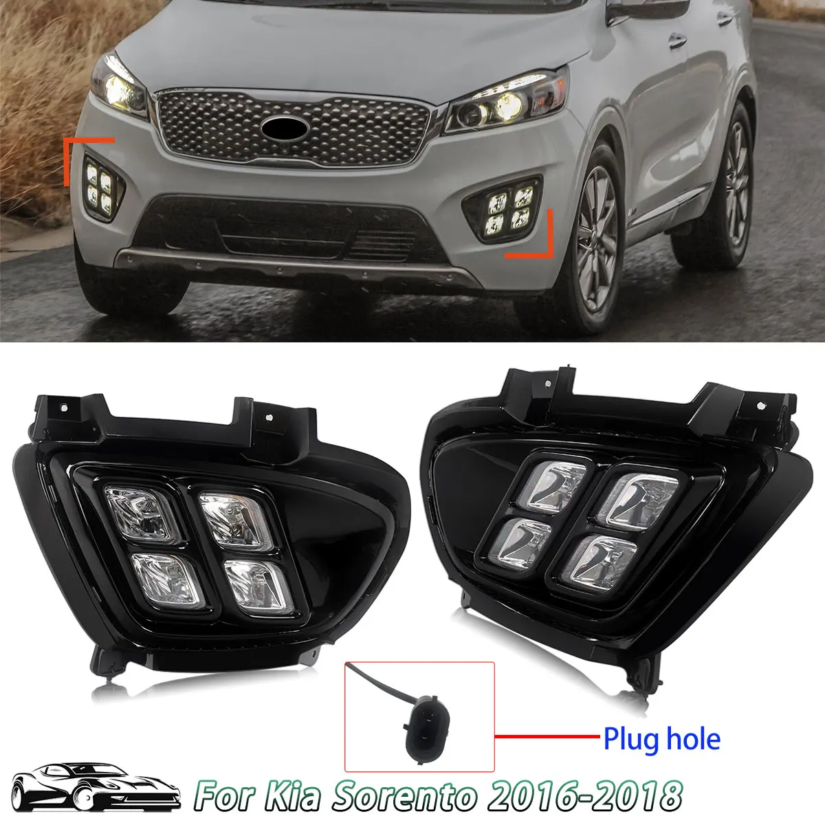 

Комплект из 2 светодиодных противотуманных фар (левая и правая) для Kia Sorento 2016-2018, артикул 92202C6200