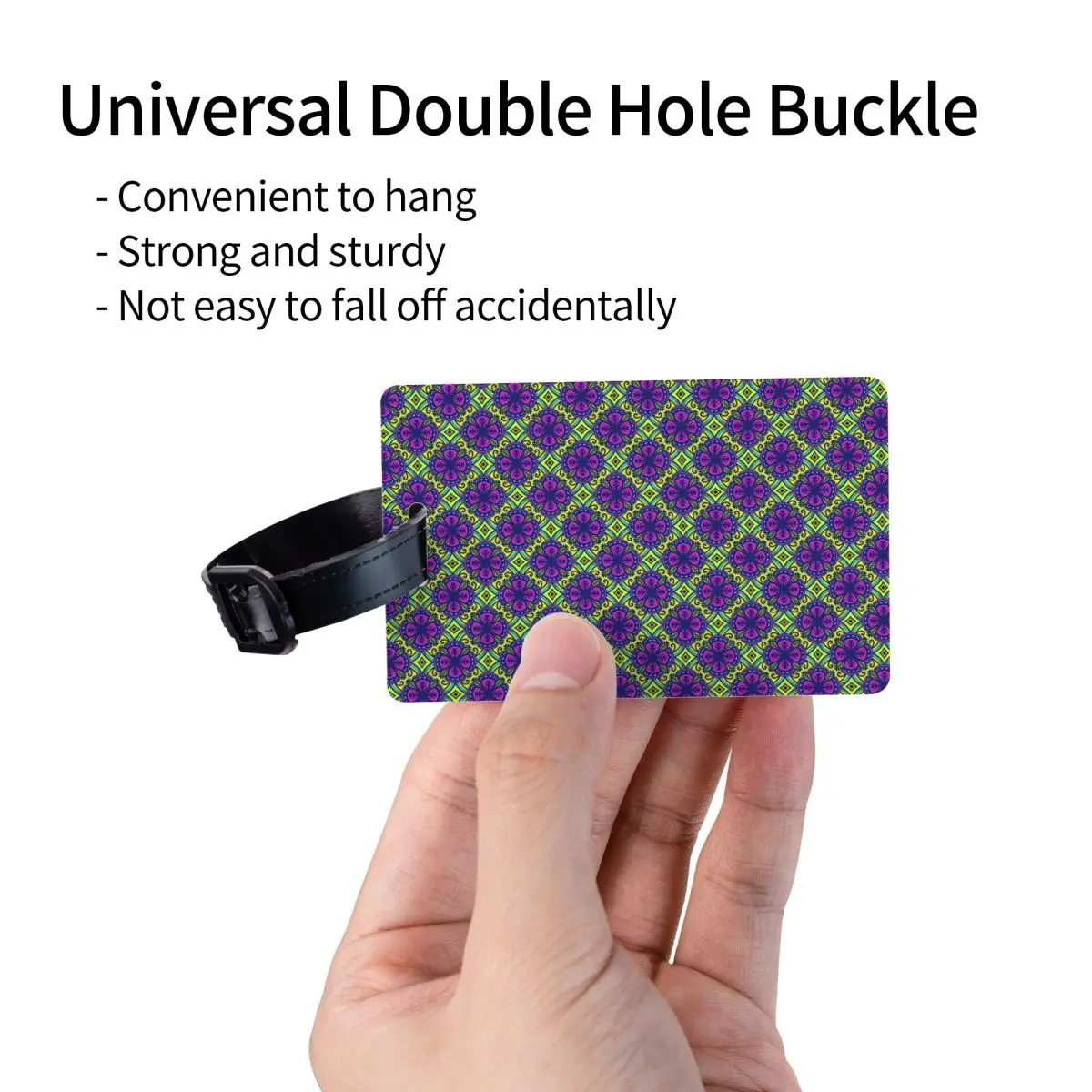 Benutzerdefinierter Ikat-Gepäckanhänger mit geometrischem Stammes-Ethno-Muster, individuelle Gepäckanhänger, Sichtschutz, Name, Ausweis