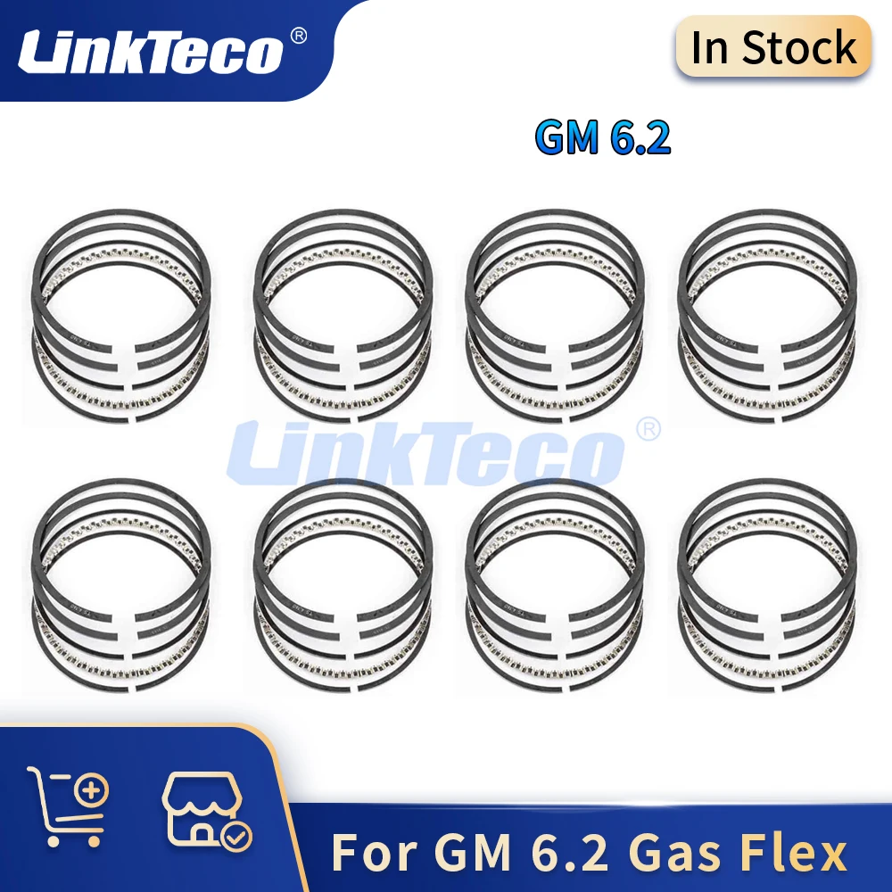 Engine Parts Pistons Rings Set 6.2L V8 Gas Flex 07-17 For GM Cadillac Chevrolet Camaro Corvette GMC HUMMER PONTIAC LS LS3 L92