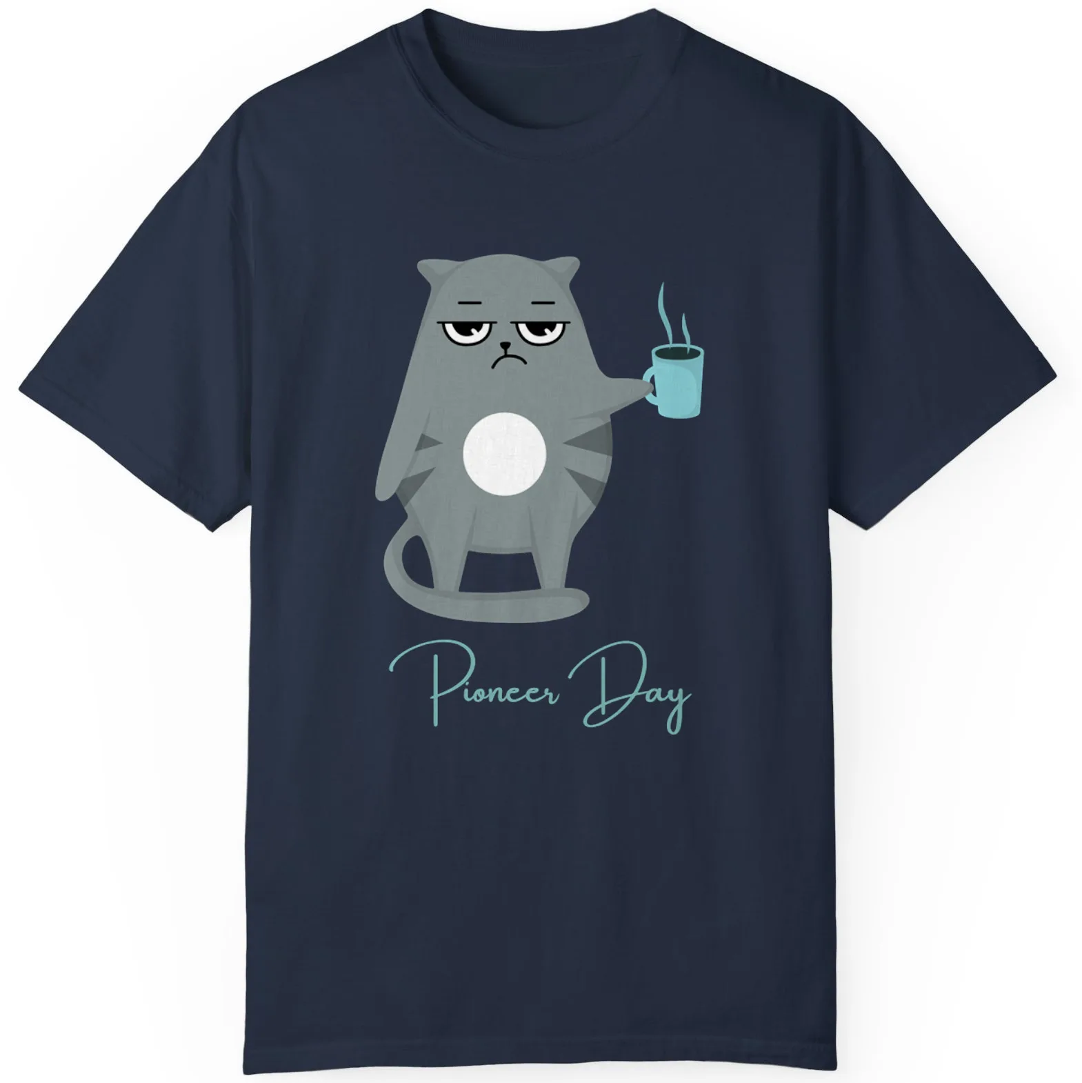 

Cat happy Pioneer Day With Coffee Best Gift Unisex T-Shirt