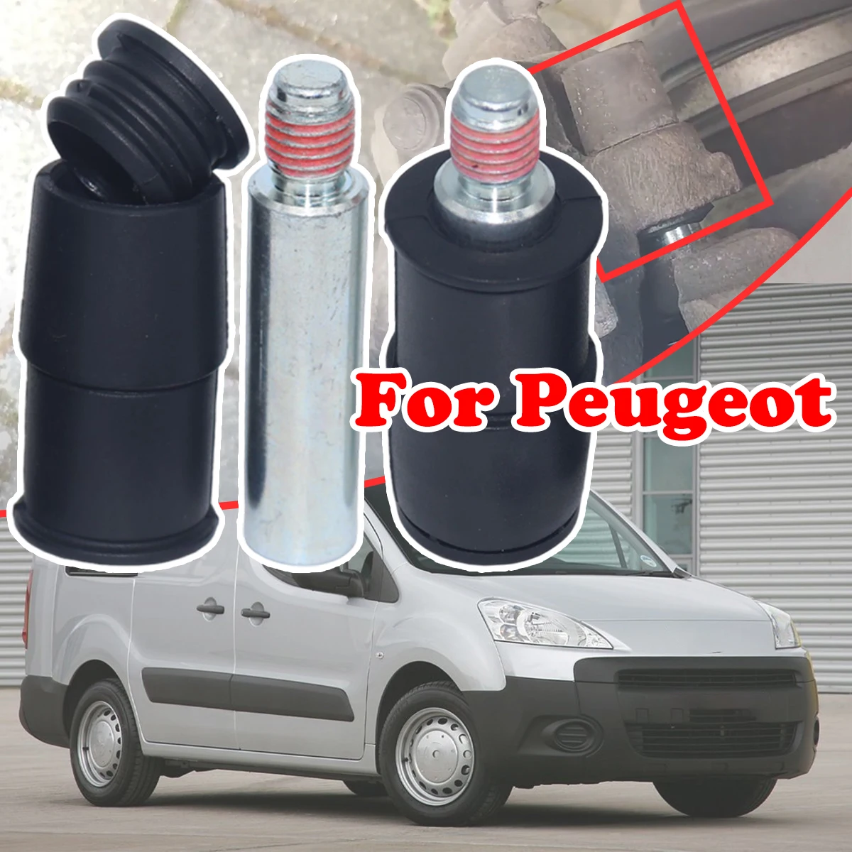 

For Peugeot Partner Tepee Origin Front Brake Caliper Slider Guide Pins Bolt Kit Left Right Disc Housing Bellows Sleeve Bushing