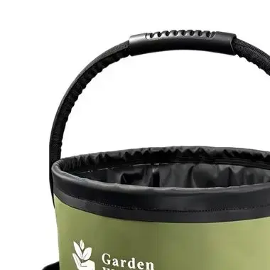 Sturdy Garden Tool Organizer Bag with 8 Pockets Handle and Weather Resistant PVC Material for Outdoor Storage Needs