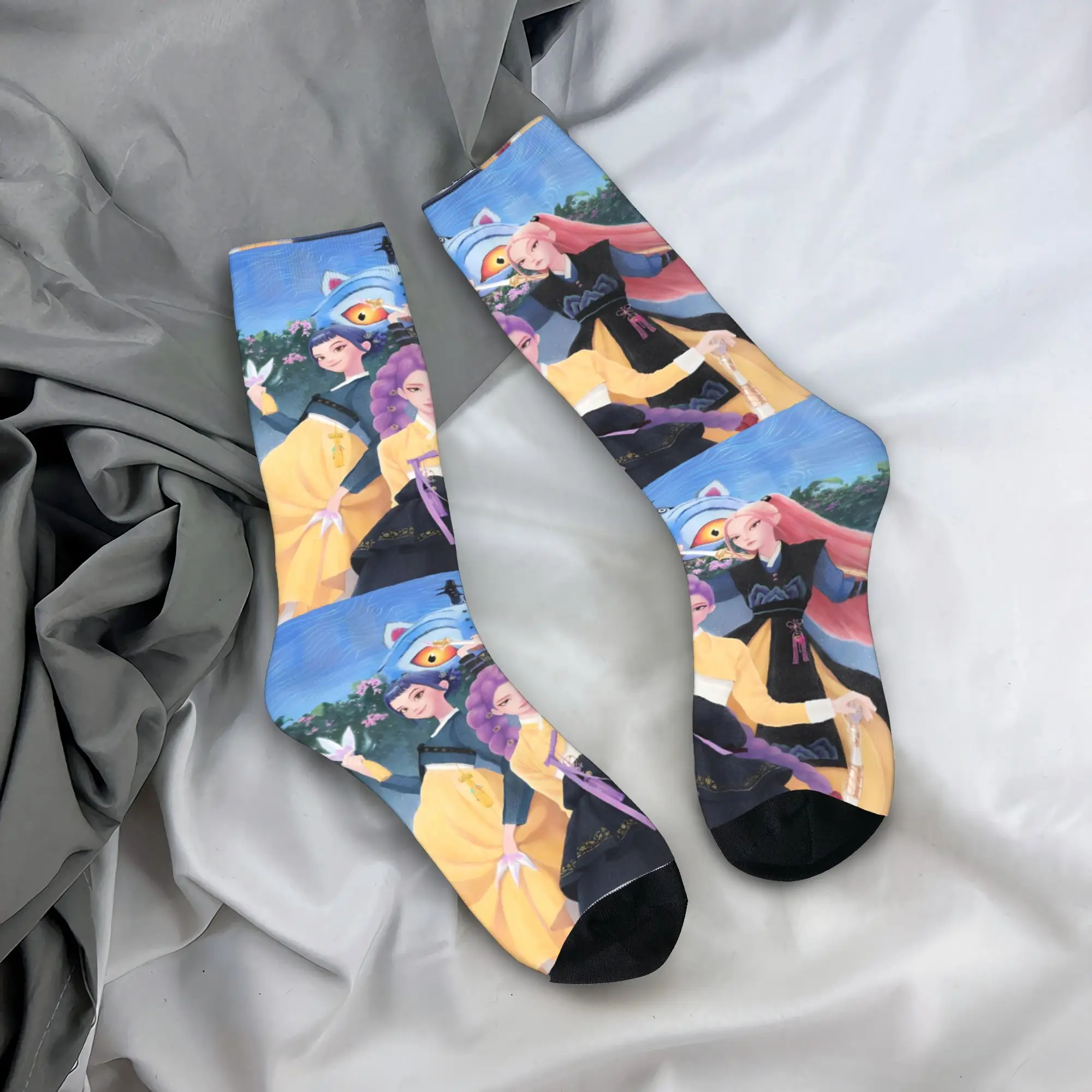 رومي ميرا زوي Kpop شيطان الصيادين الجوارب المضادة للانزلاق جوارب الرجال لينة في الهواء الطلق الجوارب الخريف العصرية جوارب مطبوعة