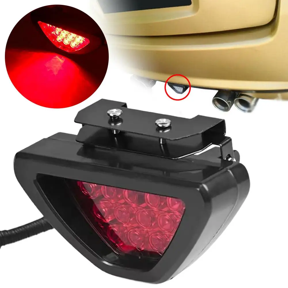 1/2/3/4/5/PCS*F1 Style LED Third Brake Light Universal 12V High Bright Triangular Strobe Warning Lamp 12LED Car Rear Stop Light
