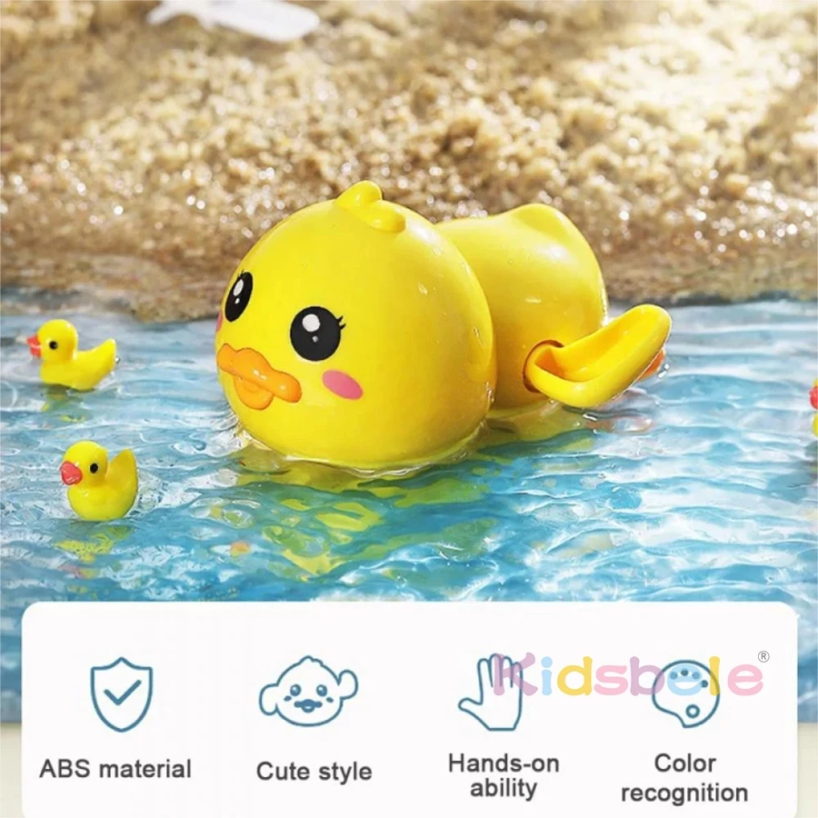 Simpatico nuoto anatra Clockwork giocattolo da bagno Wind up Water Floating Toy vendita calda anatra giocattolo per vasca da bagno giocattolo divertente tempo di bagno regalo