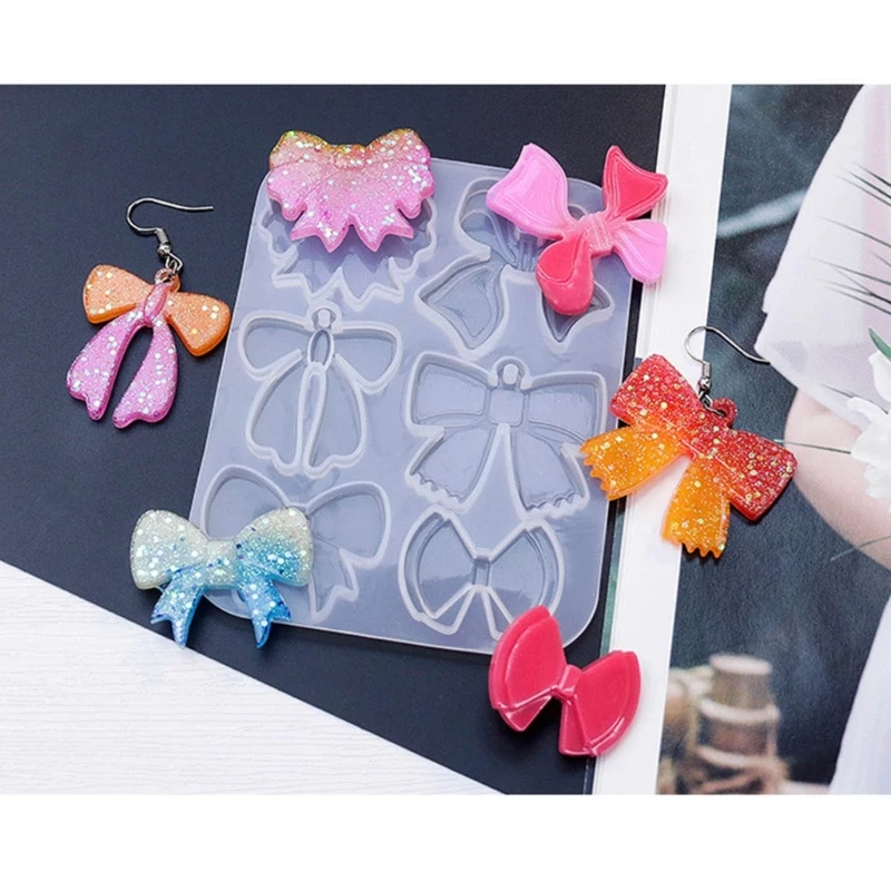 DIY Butterfly Bowknot Leaves Earrings Silicone Mold Necklace Keychain Pendant Charms Epoxy Resin Casting Mould Jewelry Ornament