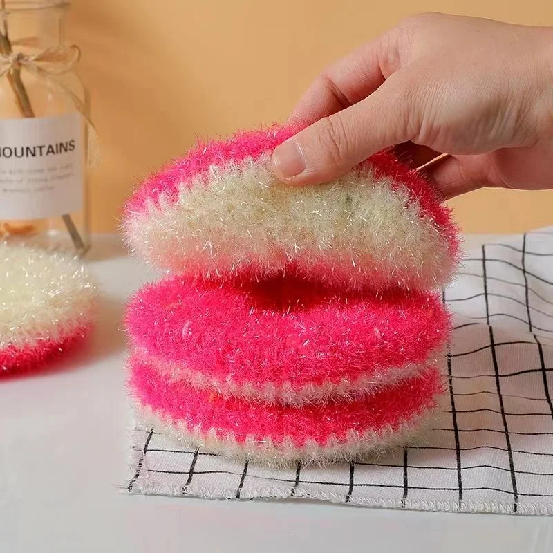 Donut Shape Dish Scrubber Sponge Cute Kawaii Home Kitchen Tools Non-scratch Bowl Pan Tableware Cleaning Cloth Brush Depurador