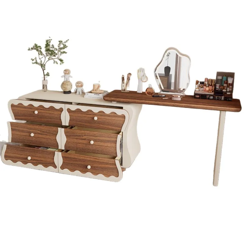 Cabinet integrated modern simple retro makeup table bedside storage storage cabinet