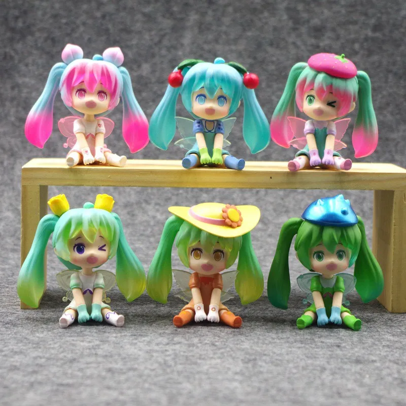 6 pz/1Set Anime Hatsune Miku figura fiaba paese delle meraviglie modello carino giocattolo regalo Set giocattolo Desktop ornamento bambola Action Figure