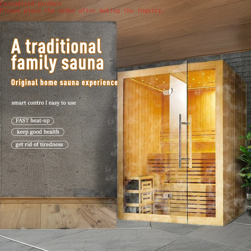 

Customization.Modern Style Finland Outdoor Infrared Sauna Room With Traditional Design Solid Wood Dry Steam Computer Control Pan