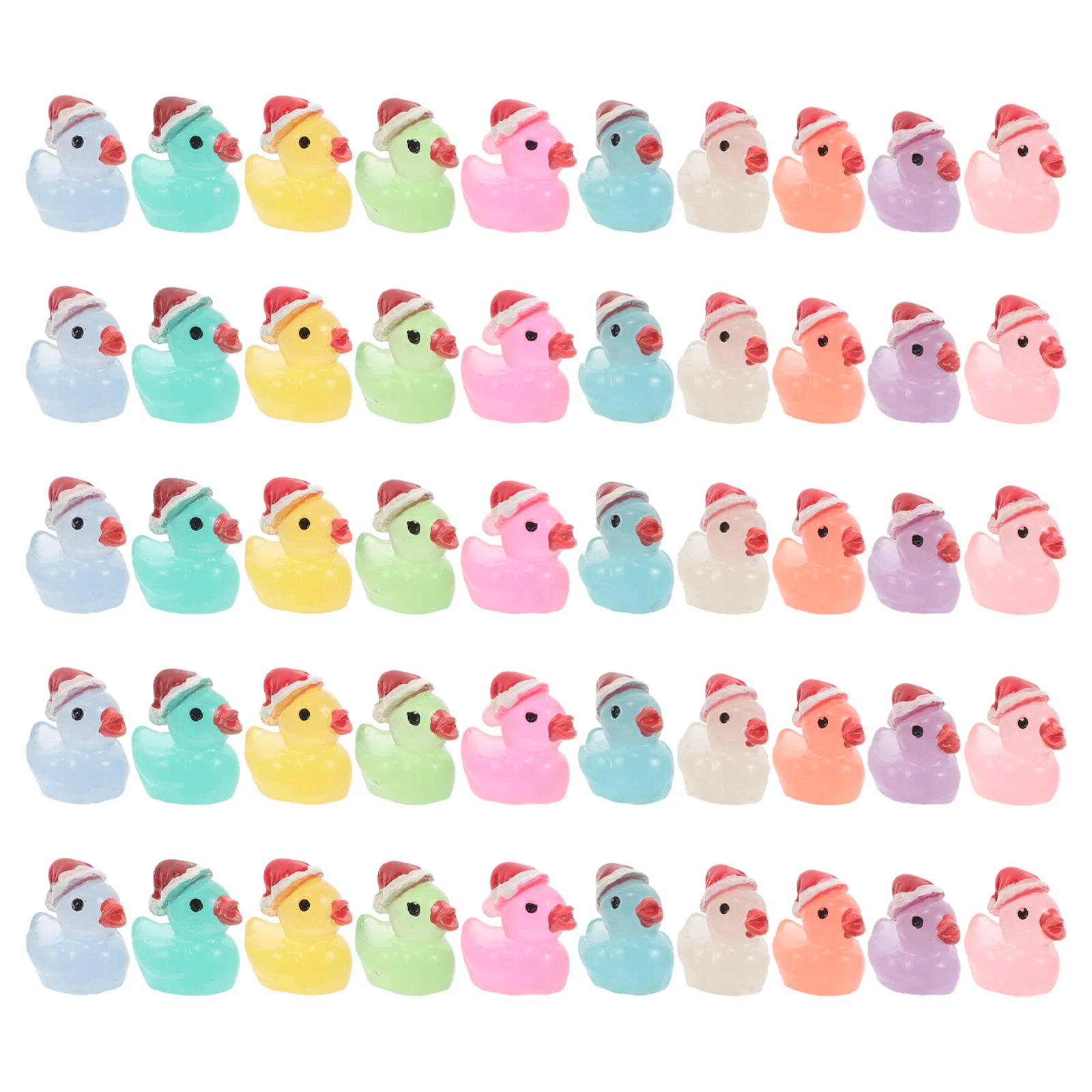 

50Pcs -in-The-Dark Duck Resin Animals for Christmas Micro Landscape Ornament Miniature Garden Decor Scene