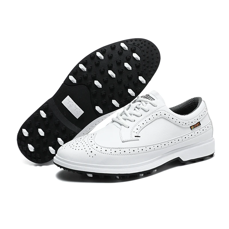 Professional Golf Shoes Men High-Quality Leather Breathable Sports Shoes Golf Competition Training Shoes Plus Size Shoes 39-47#