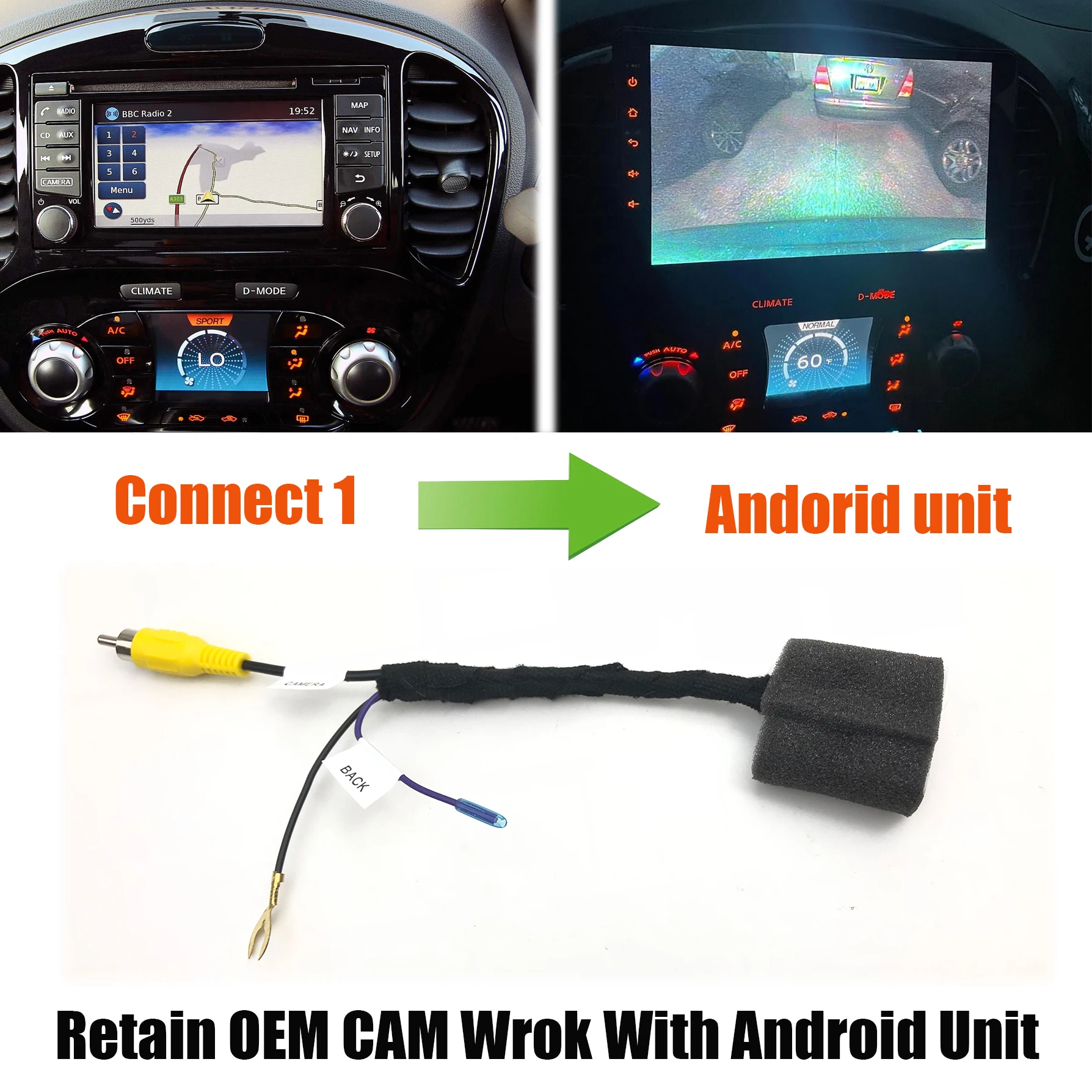 Kamera-Verbindungskabel C24 für Nissan Bosch Radio Original Rogue Micra Juke X-Trail, kompatibel mit Connect OEM Multimedia-System. – Detail 14