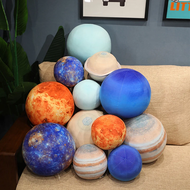 17-27cm Simulation Moon Mars Sun Stuffed Pillow Jupiter Earth Mercury Venus Plush Toy Uranus Neptune Saturn Stuffed Toys Decor