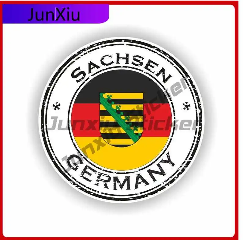 

Sachsen Germany Coat of Arms Funny Helmet Boat Scratch Cover Vehicle Decor Vinyl Decal For Car Truck SUV Window Bumper Laptop