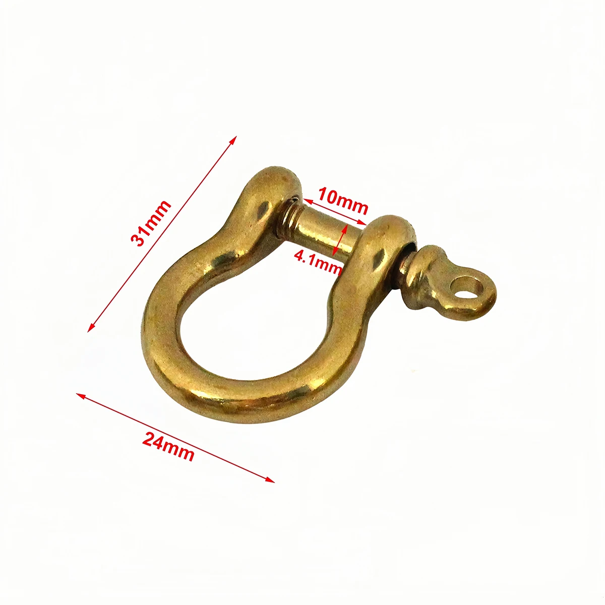 Massiver Messingkarabiner D-Bogen-Schäkel Schlüsselring Schlüsselanhänger Haken Schraubverbinder Schnalle Schlüsselkette Schmuckzubehör – Detail 11