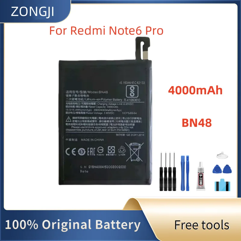 

Новая батарея 4000 мАч BN48 для Redmi Note 6 Pro, аккумуляторы для мобильных телефонов + бесплатные инструменты