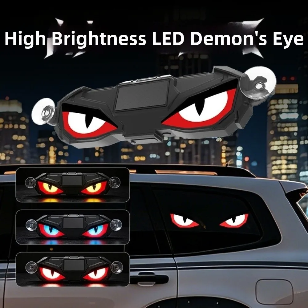 Creative Car Demon Eye Light Cool Flashing LED Atmosphere Light Easy Installation Safety Solar Warning Light Universal