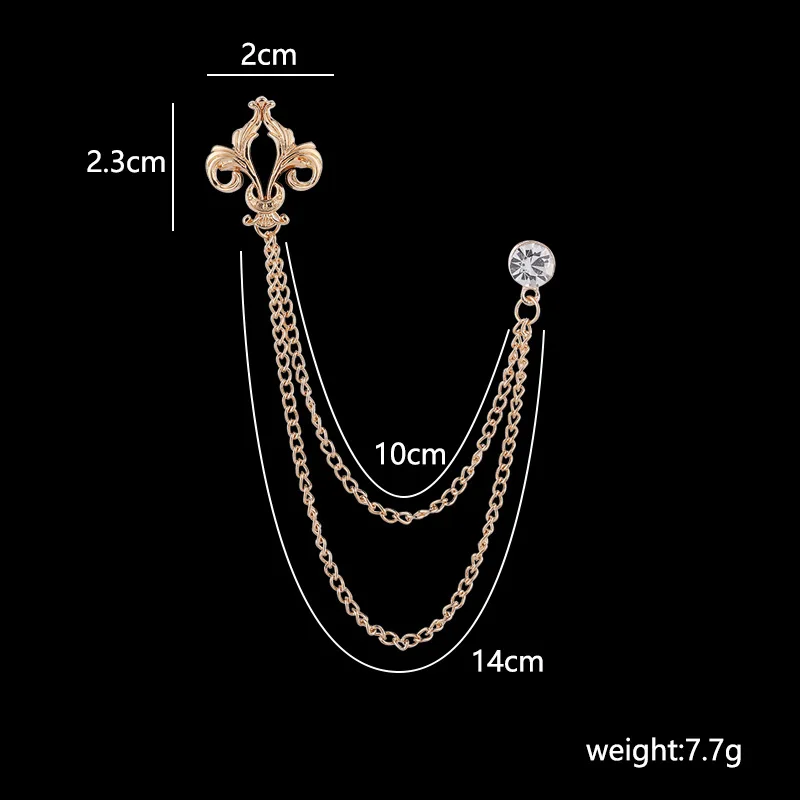 High-end-Kristall Quaste Kette Brosche Pins Männer Anzug Corsage Vintage Strass Abzeichen Luxulry Schmuck Geschenke für Frauen Zubehör – Detail 1