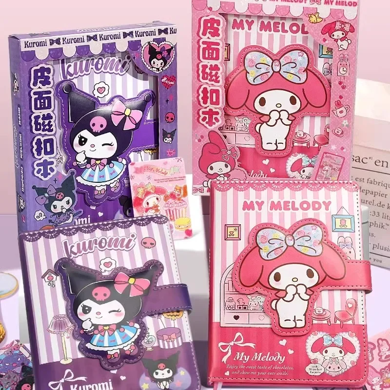 Sanrio Kawaii A5 Magnetic Clasp Notepad Kuromi My Melody Cute Stationery Supplies Cute Daily Planner Notebook School Supplies