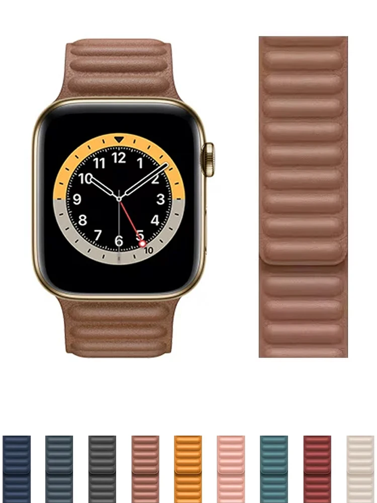 Lederarmband für Apple Watch 49mm 46mm 42mm 41mm Original Magnetisches Schlaufenarmband iWatch 12 11 10 9 8 7 SE Ultra 2 3 4 – Detail 3