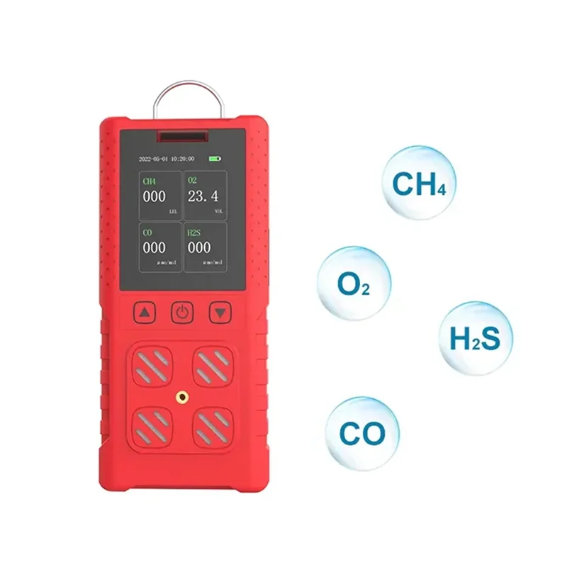 BTLIFE-DR850 4 في 1 كاشف الغاز المتعدد المحمول IP65 مقاوم للماء مقياس تسرب الغاز لـ O2 / CO / H2S / COMB