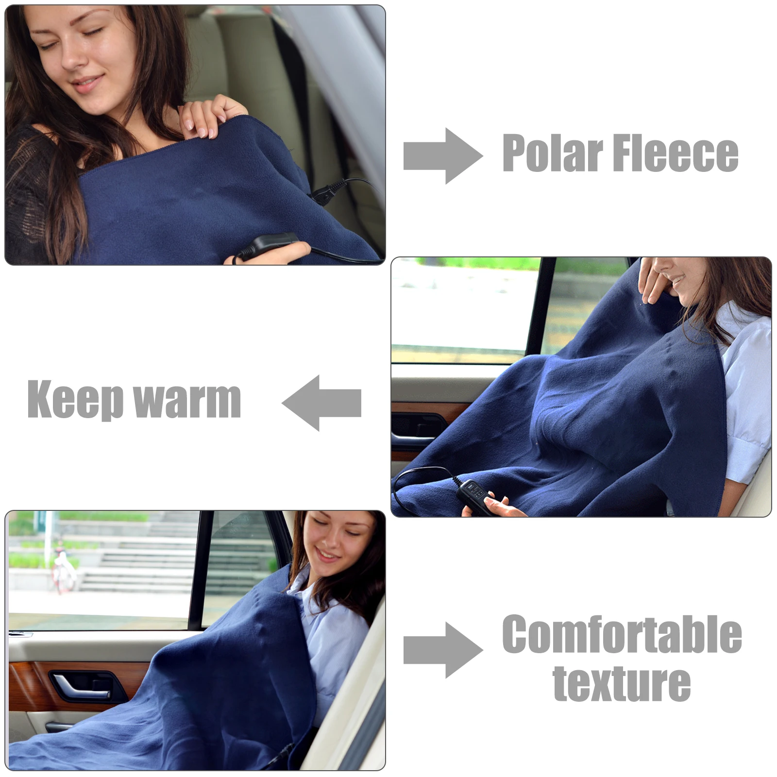 

12V Car Heated Travel Electric Blanket Auto Heating Throw Portable Warm Winter Vehicle Travel Blanket For Auto Camping Gift