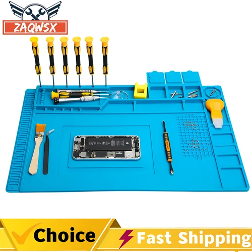 ESD 납땜 매트 수리 패드 절연 내열 납땜 스테이션 실리콘 작업 패드 책상 플랫폼 전화 수리 도구 키트  Best5