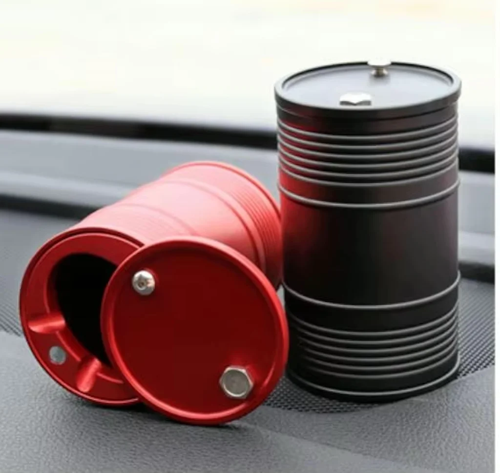 Car Red Led Trash Aluminum Garbage Holder Ashtray Storage Bag Accessories Auto Door Seat Back Visor Trash Paper Dustbin