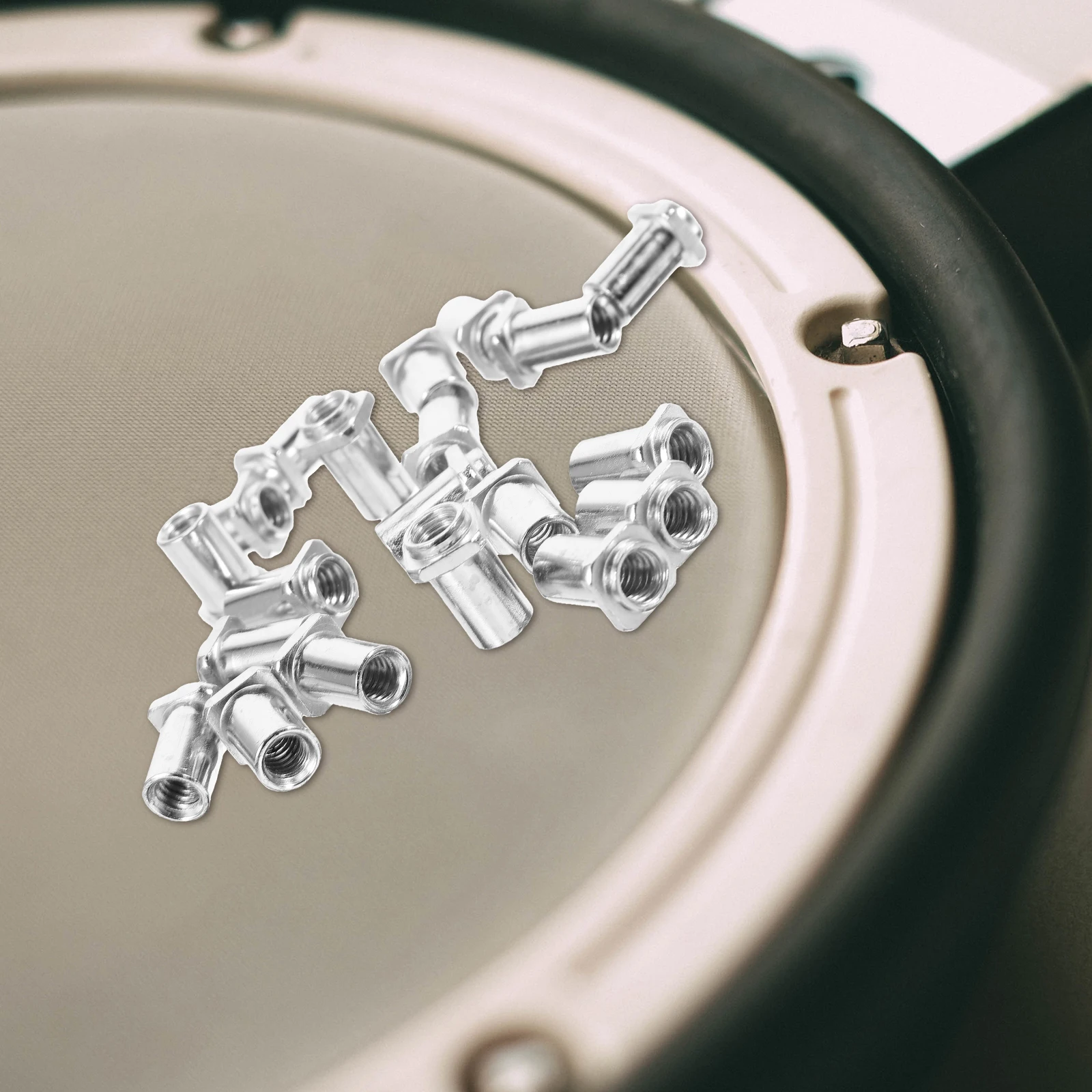 20 قطعة طبل المسمار المكسرات الإطار طبل المكسرات طبل قطب الجوز 6 مللي متر استبدال توم العروة الطابق طبل قطع غيار طبل قرع اكسسوارات #2