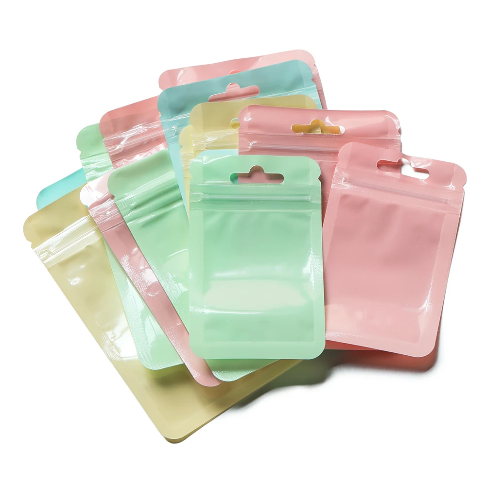 

20/50pcs Iridescent Self Sealing Bags Macaron Color Plastic Packaging Pouch Jewelry Retail Storage Pouch Gift Bag