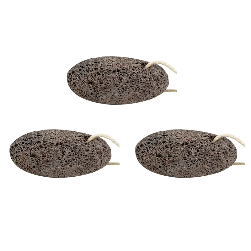 Pedra-pomes de lava 3X para purificador de pés, pedra-pomes para remover pele morta (cor e formato aleatórios)