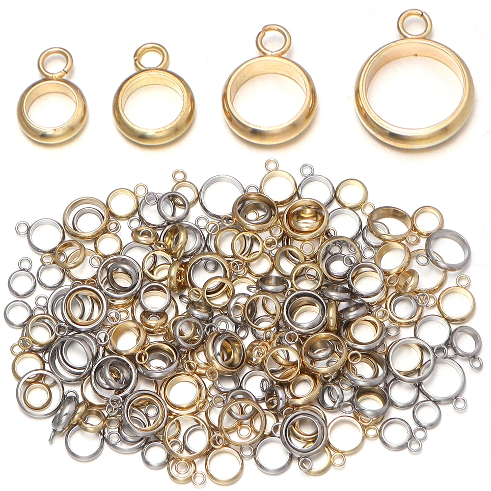 10 Stück/Set Edelstahl-Anhängerverbinder, Goldfarbene Anhänger-Clips für DIY Halsketten, Armbänder und Schmuckherstellung
