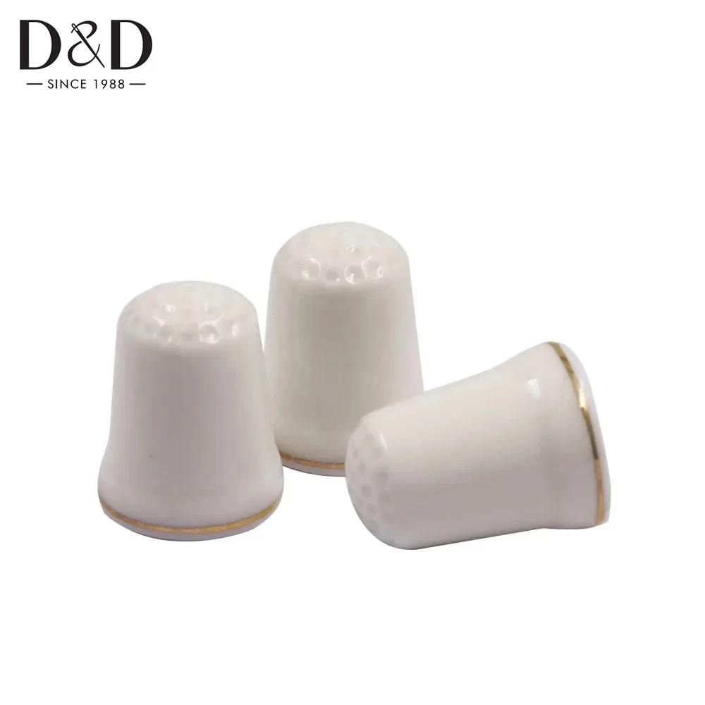 

D&D 1/2pcs Ceramic Sewing Thimble Finger Protector Ceramics Souvenir Collectible Thimble Sewing Tools Accessories
