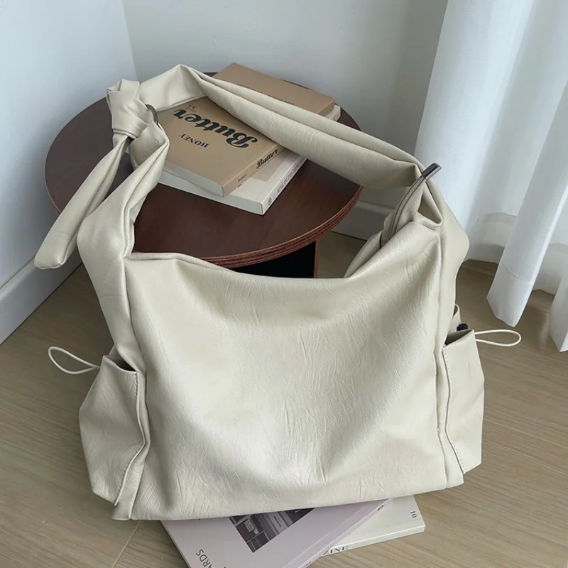 

Винтажные женские сумки-хобо, мягкие сумки через плечо из искусственной кожи, простые и стильные, люксовый бренд, женские сумки большой вместимости.