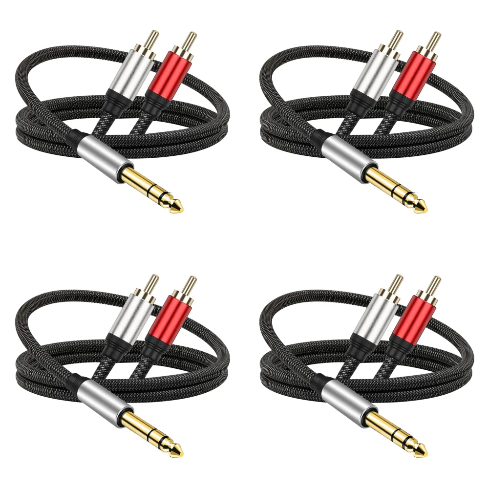 

6.35mm Male To 2RCA Male Adapter Cable Audio Y Splitter Cable Insert Cord (1m)