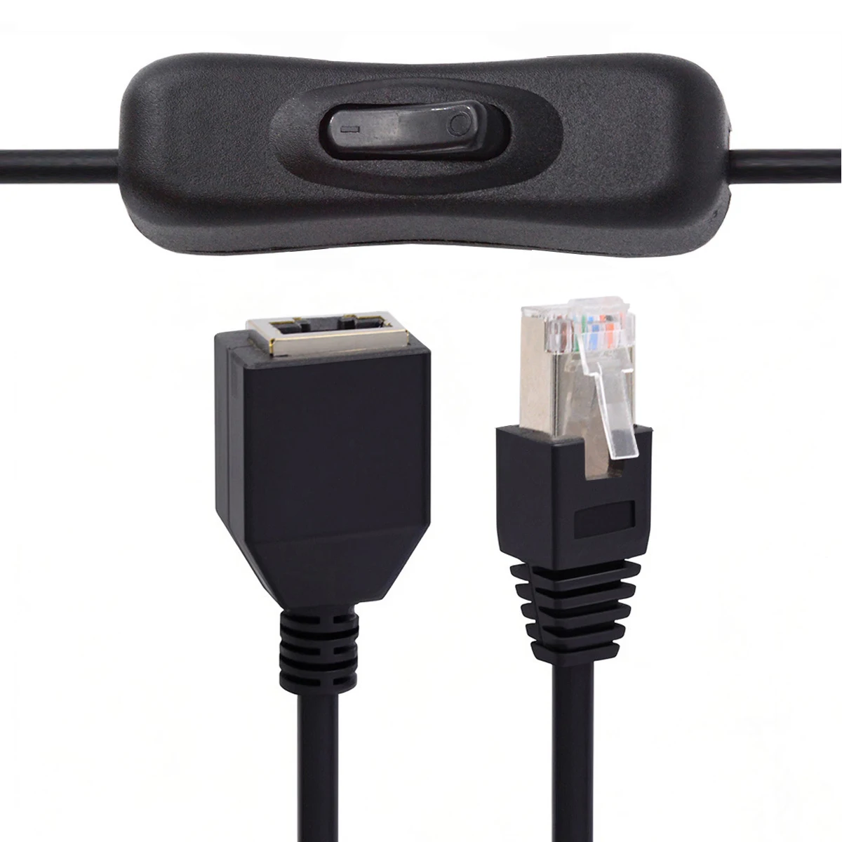 

RJ45 CAT6 Male to Female 8P8C STP UTP Extension Cable with Switch On/Off 304 Singal LAN Ethernet Network Patch Cord