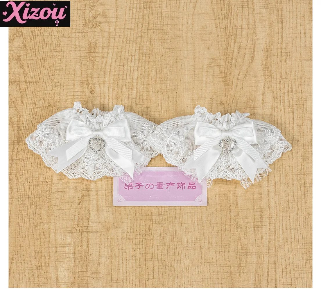 Bracelet Lolita Original fait à la main, série Mine douce et mignonne, avec nœud en dentelle, manches à main, accessoires pour vêtements mignons