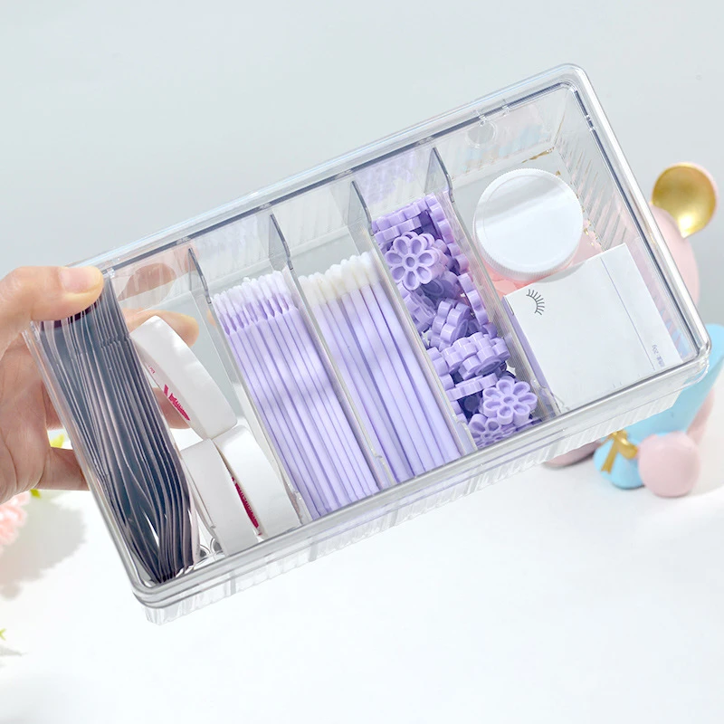 Eyelash Extension Tool Storage Box With Cover Lash Accessories Lashes Glue Tweezer Holder Organizer Acrylic Transparent Box