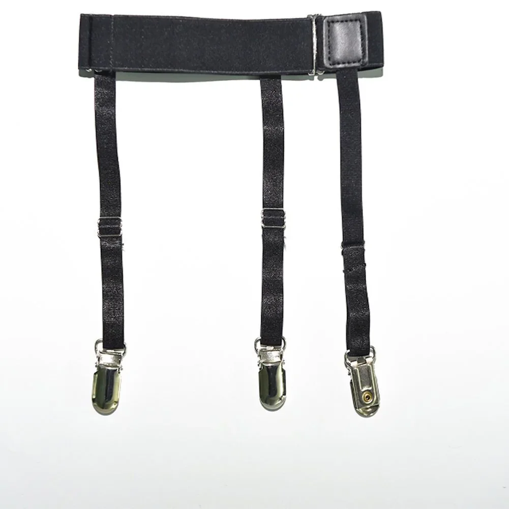 2 ชิ้นชายเสื้อ Stays เข็มขัดลื่นคลิปล็อคเก็บเสื้อ Tucked ขาต้นขา Suspender Garters สําหรับ Home