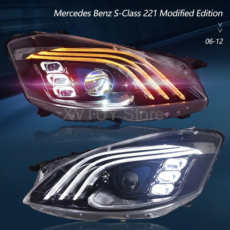 Car Lights For Mercedes Benz S-Class W221 2006-2012 Headlight Assembly LED Head Lamp DRL Sequential Turn Signal High Low Beam