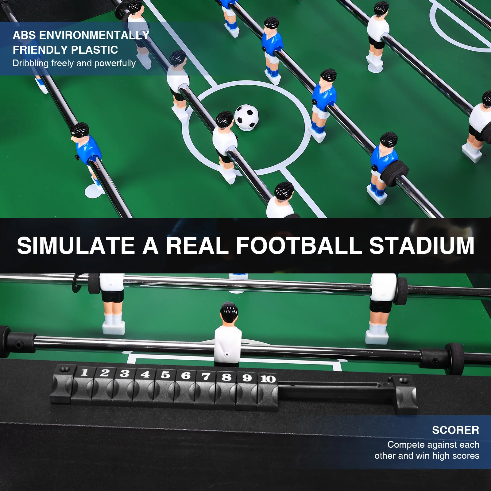 

Funny Soccer Playing Machine Wear Resist Full Size Soccer Game Table Reusable Multifunction Gaming Table for Game Room Office