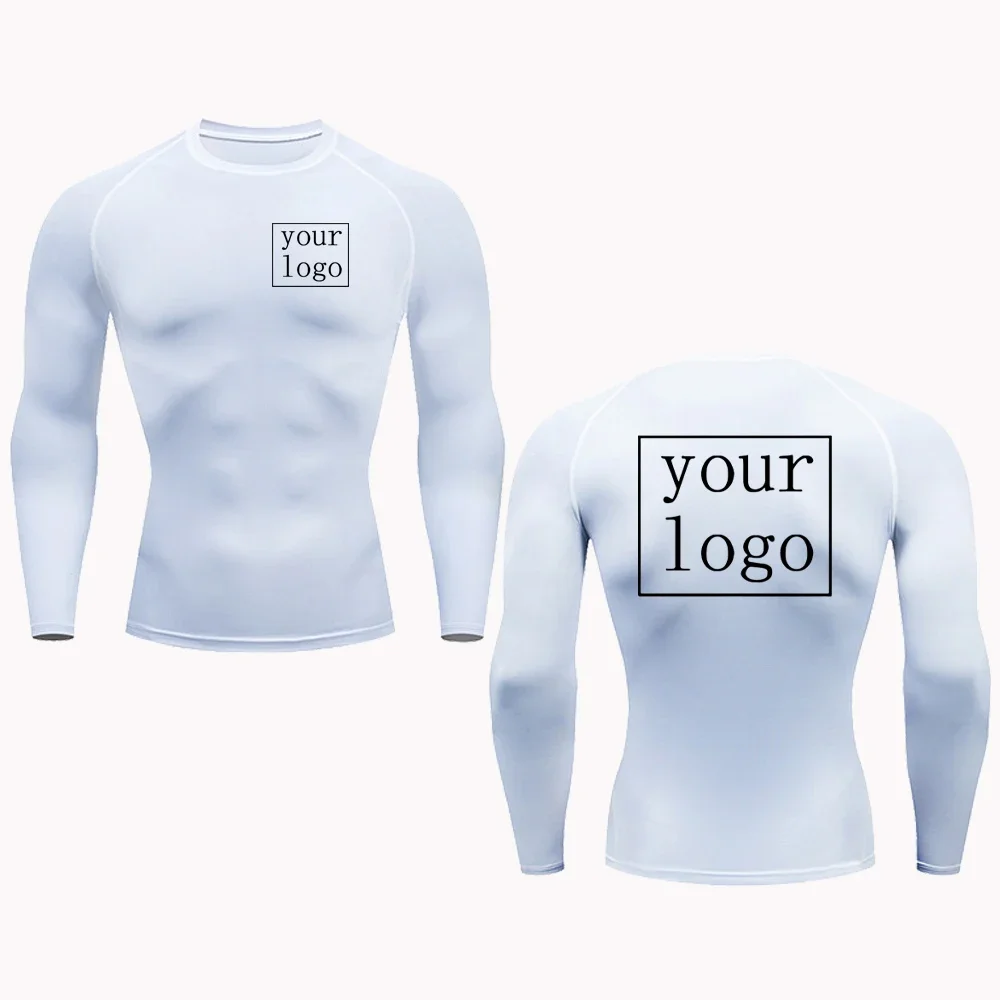 T-shirt de compression personnalisé pour hommes et femmes, haut à séchage rapide, logo imprimé, design original, entraînement de jogging, salle de sport, votre design, nouveau