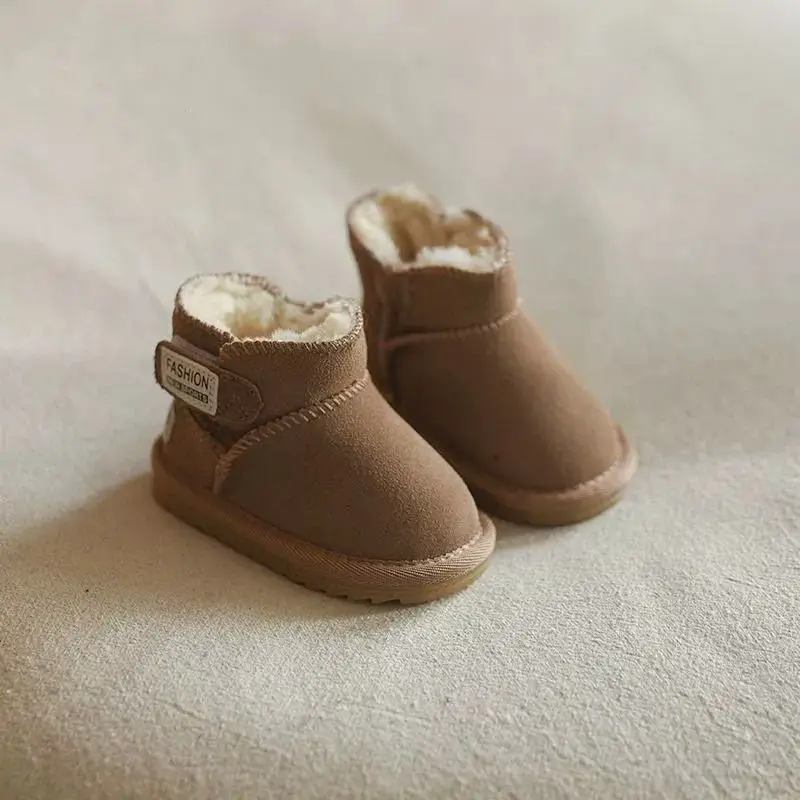 

Плюс бархатная зимняя детская прогулочная обувь, толстые теплые флисовые сапоги для маленьких девочек и мальчиков