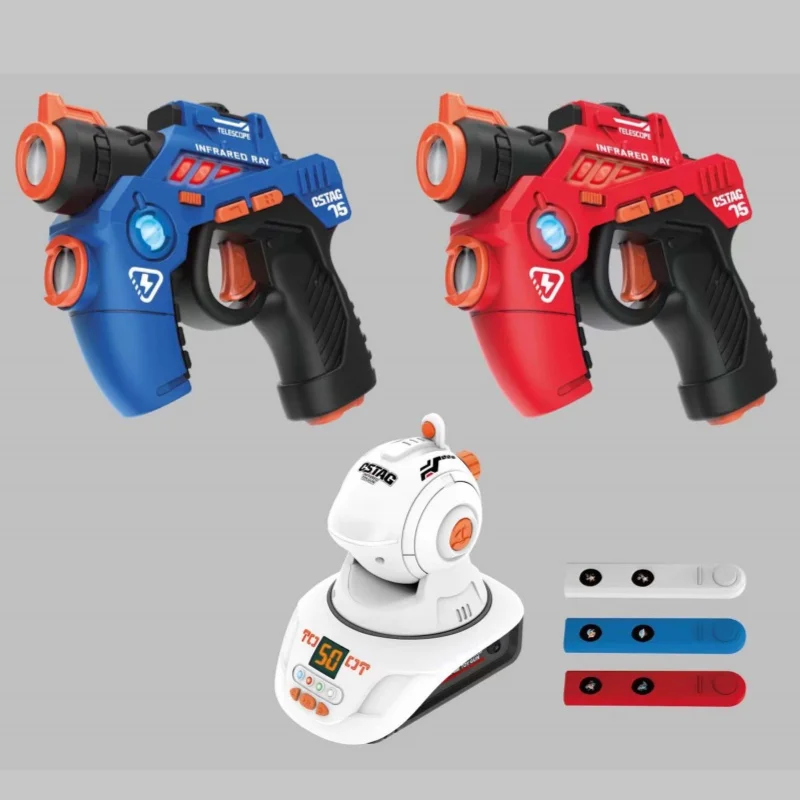 

CSTAG Projector Shooting Game Kids Gifts Science&Imagination Toy For Boys Laser Tag Infrared Mini Pistol Guns Battle Game Indoor
