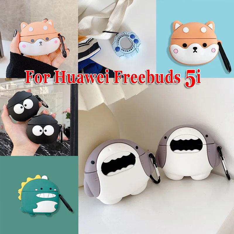 Fashion Cool Cover for Huawei Freebuds 5i Case Cute Silicone Earphone Case Huawei Buds Funda Freebuds 5i Retro Cartoon Cover