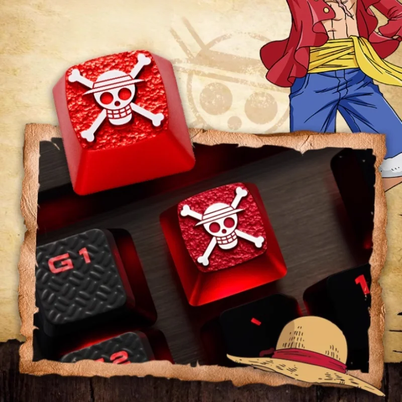 

One Piece Anime Keycap Cute Metal Keycaps Luffy Zoro Nami Gamer Gift Gaming Accessories For Cross Switch Mechanical Keyboard