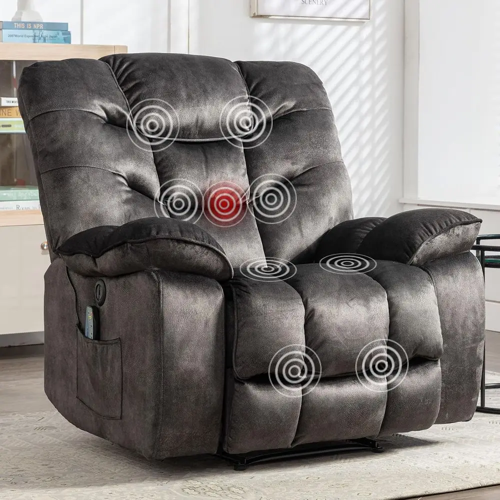 

Oversized Power Recliner Chair with Massage and Heat, 41" Wide Electric Reclining Chairs with USB Port, Breathable abric Overstu