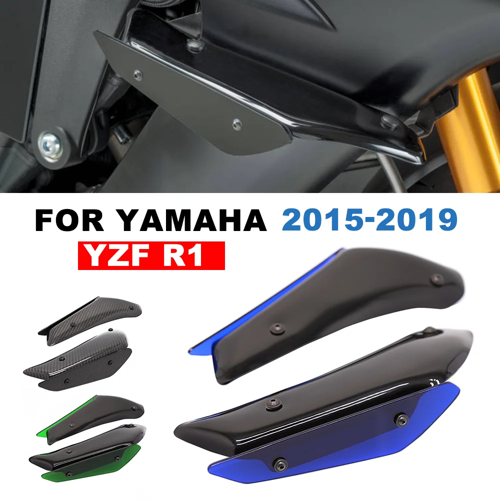

Для YAMAHA YZF-R1 YZF R1 r1 2015-2019 мотоциклетный аэродинамический передний комплект с фиксированным крылышком, боковая прижимная сила, детали обтекателя крылышка
